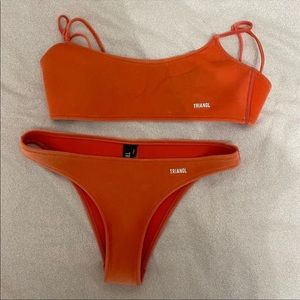 triangl red velvet bikini size small